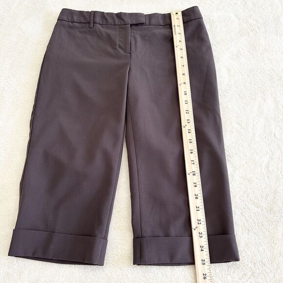 Express Design Studio Capri Dress Pants Size 4 Brown Cuffed Academia - Picture 8 of 10